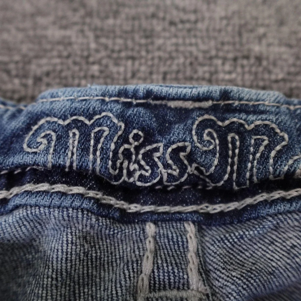 Miss Me Jeans Womens 27 Blue Skinny Low Rise Aztec Embroidered Denim JW5416S3